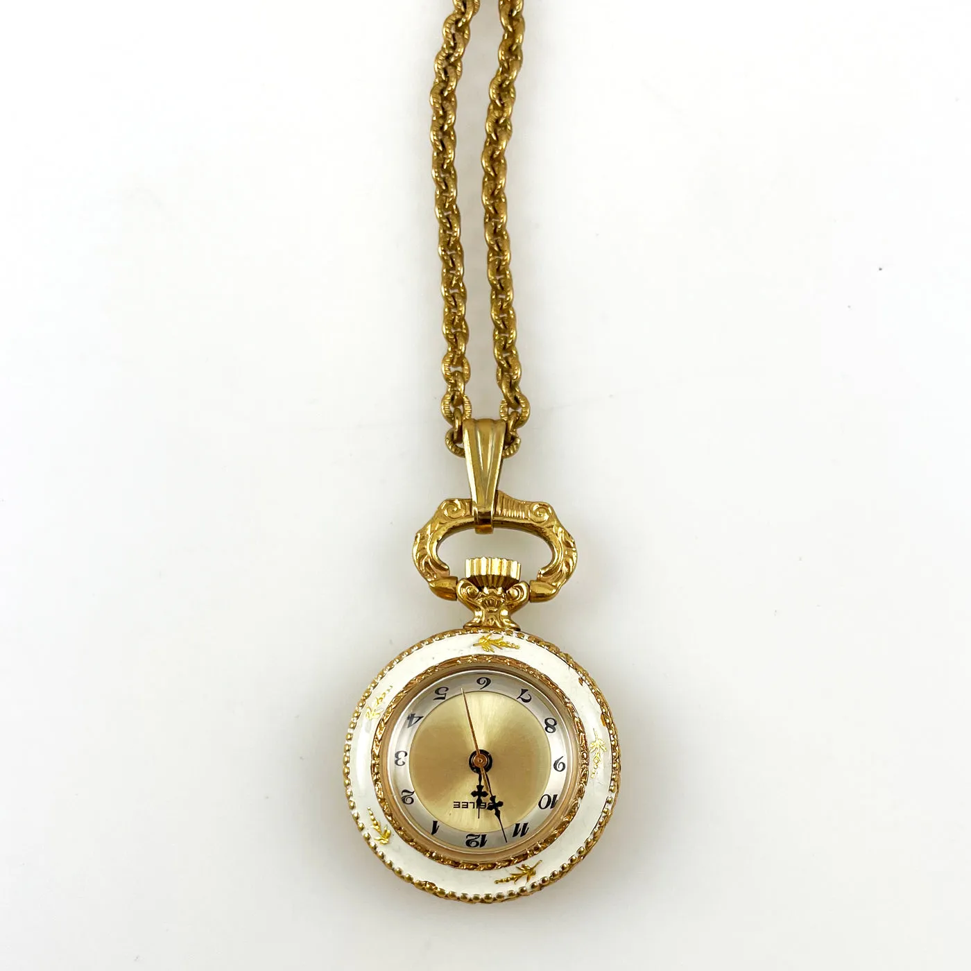 Vintage Jubilee Enamel Watch Pendant on Chain