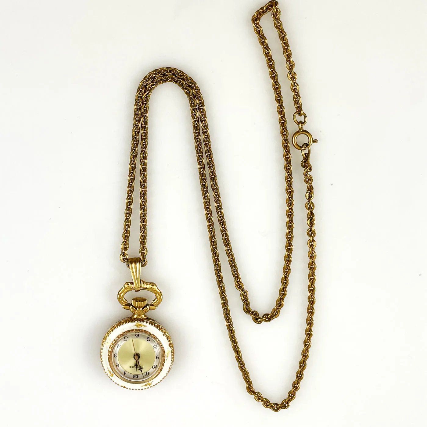 Vintage Jubilee Enamel Watch Pendant on Chain