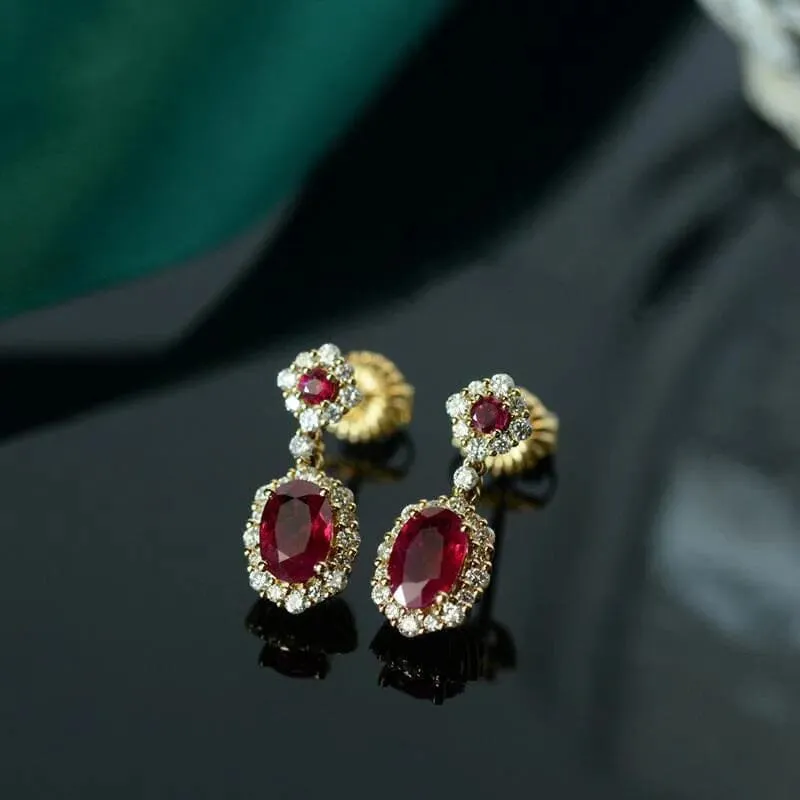 Vintage Ruby Earrings