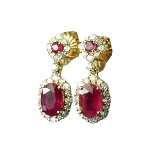 Vintage Ruby Earrings