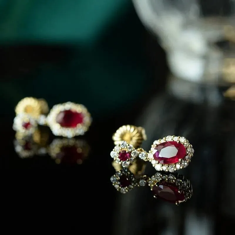 Vintage Ruby Earrings