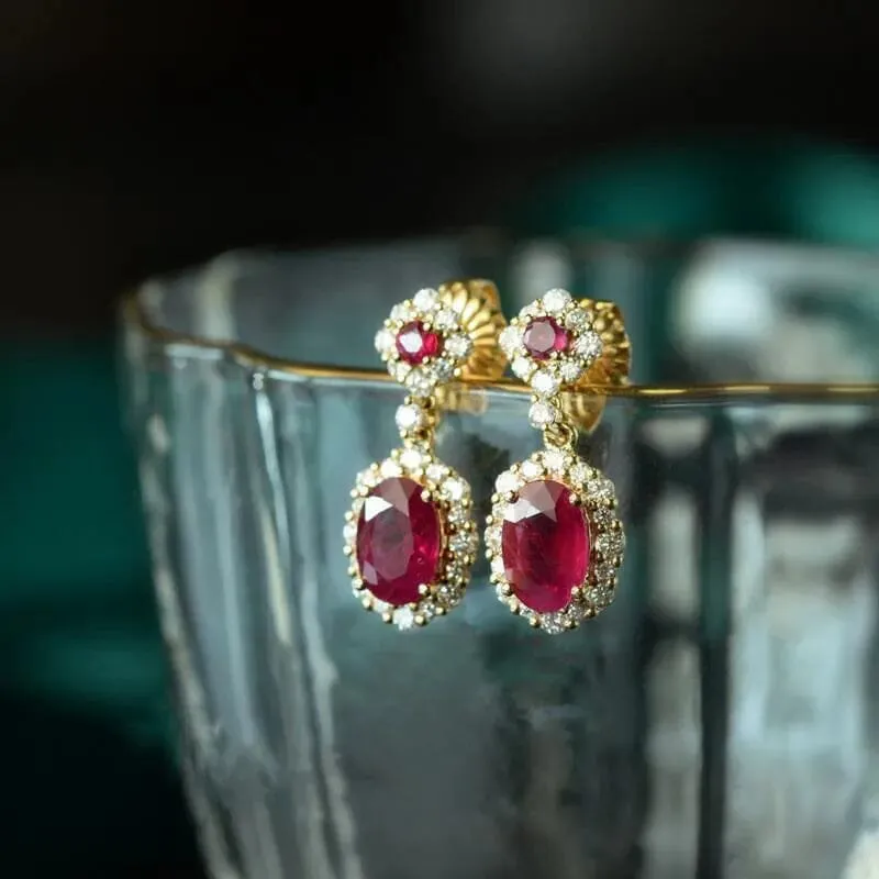 Vintage Ruby Earrings