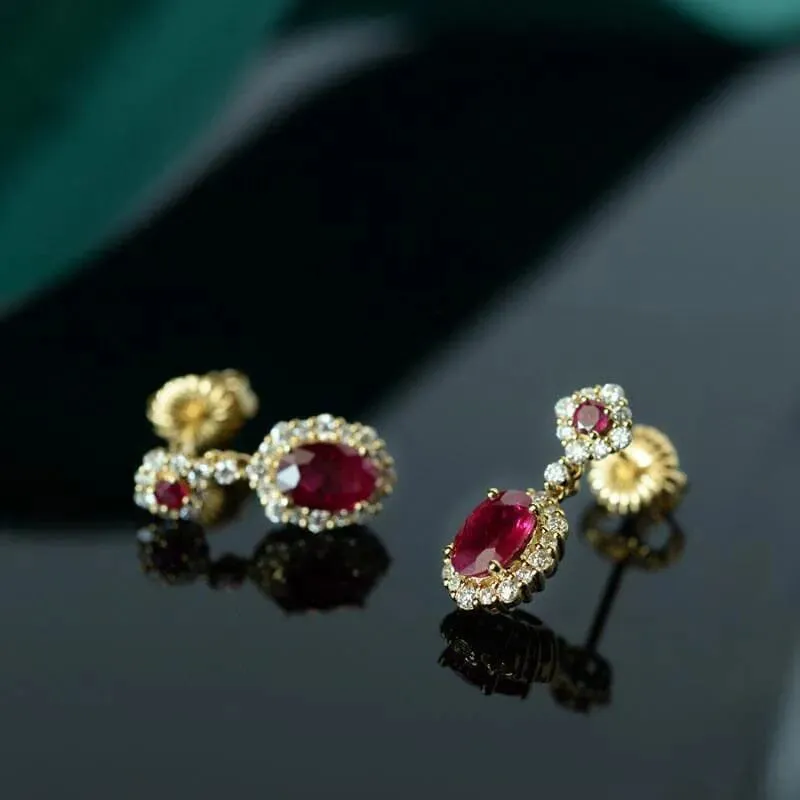 Vintage Ruby Earrings