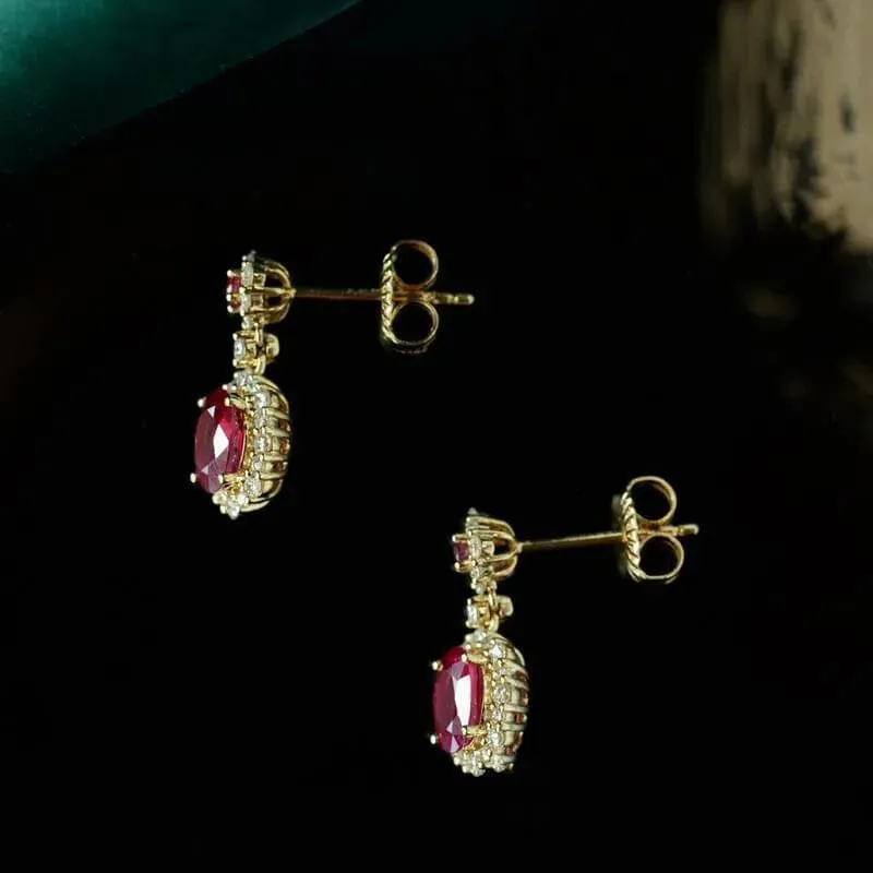 Vintage Ruby Earrings