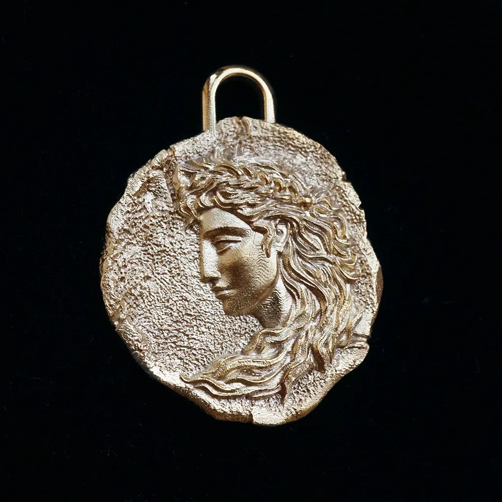 Virgo Zodiac Pendant in Sterling Silver and 14K Gold