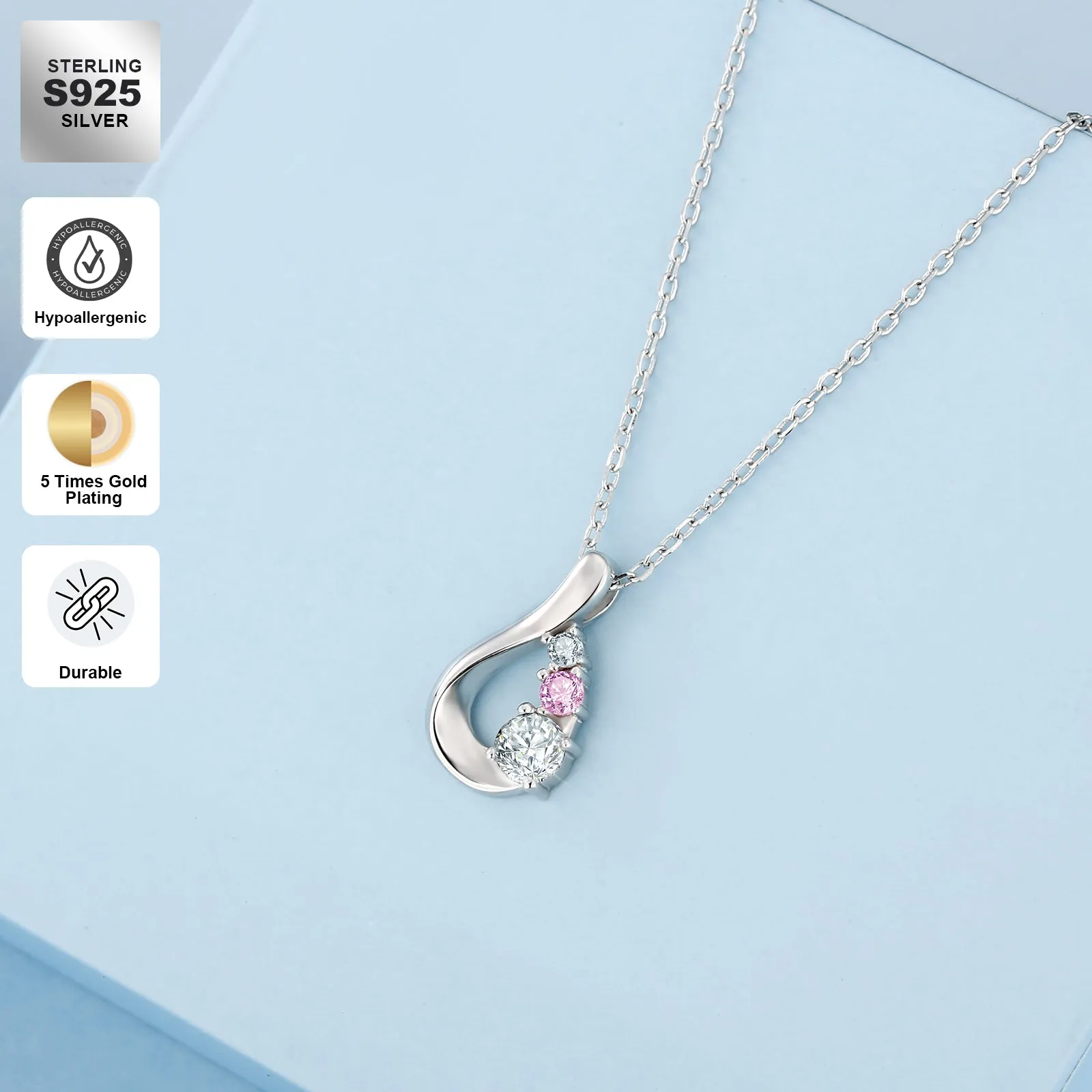 Water Drop VVS1 Moissanite Pendant Necklace for Women 0410