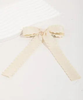 Wavy Bow Hair Clip - Ivory