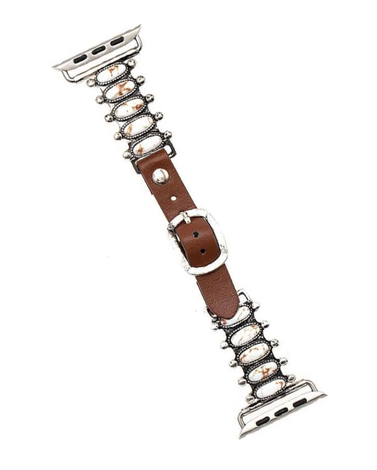 White Buffalo Oval Concho Apple Watchband