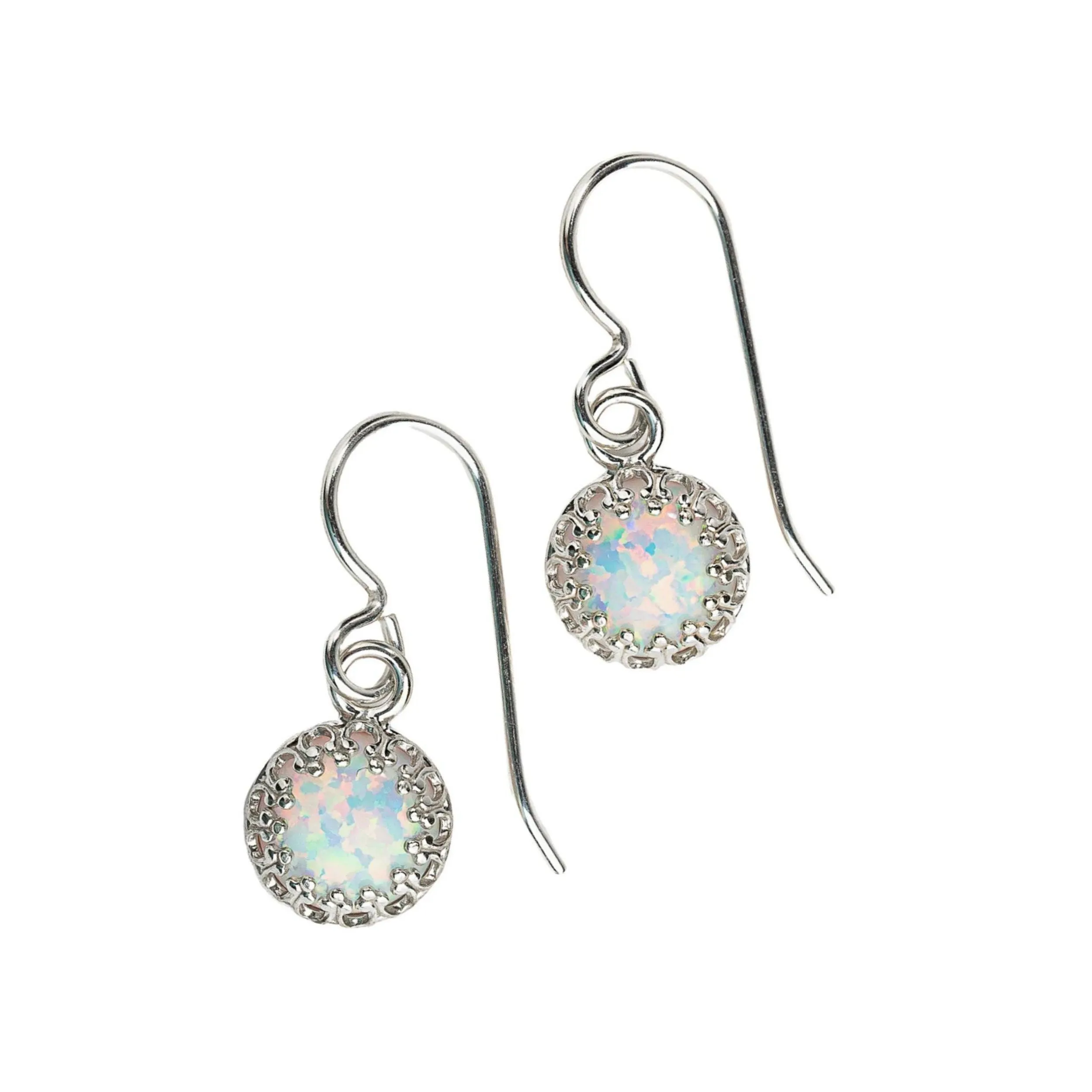 White Opal Gemstone Earrings